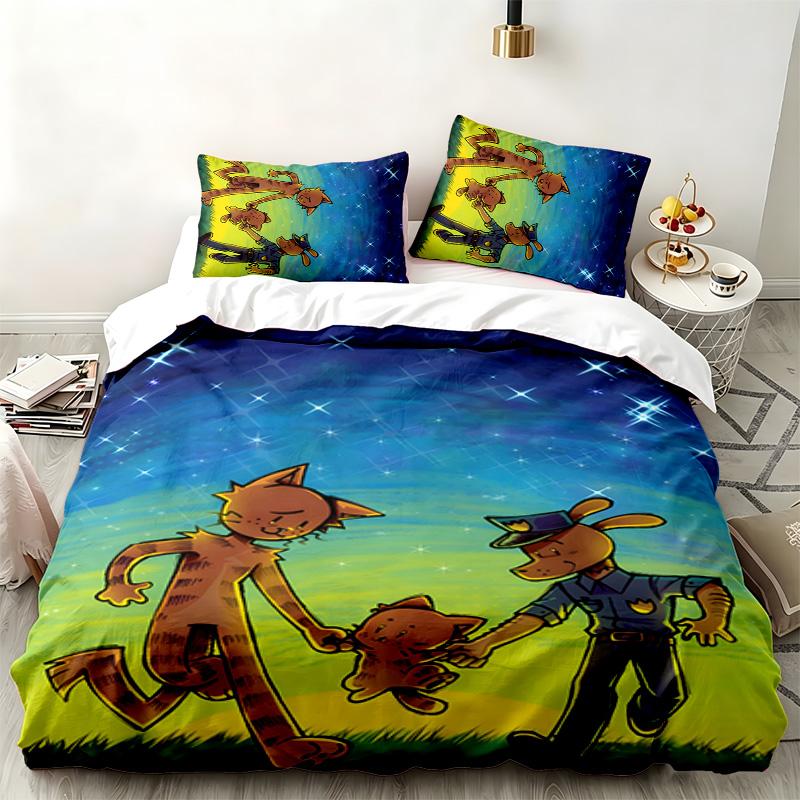 Dog Man 3pc set Perfect for bedroom use Comfortable bedding set includes a duvet cover and two pillowcases Ideal birthday or Christmas gift