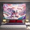 Pink Koala with Bow in Dreamy Landscape Pattern Wall Hanging Tapestry Decorative Tapestry Home Decor for Bedroom and Living Room