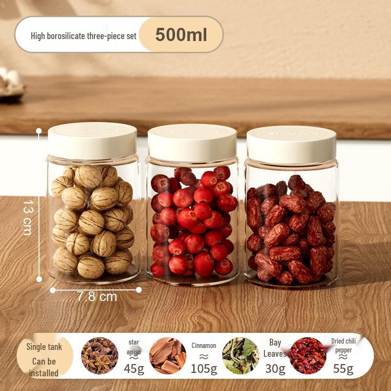 Жаростойкая стеклянная банка для хранения специй и соуса
