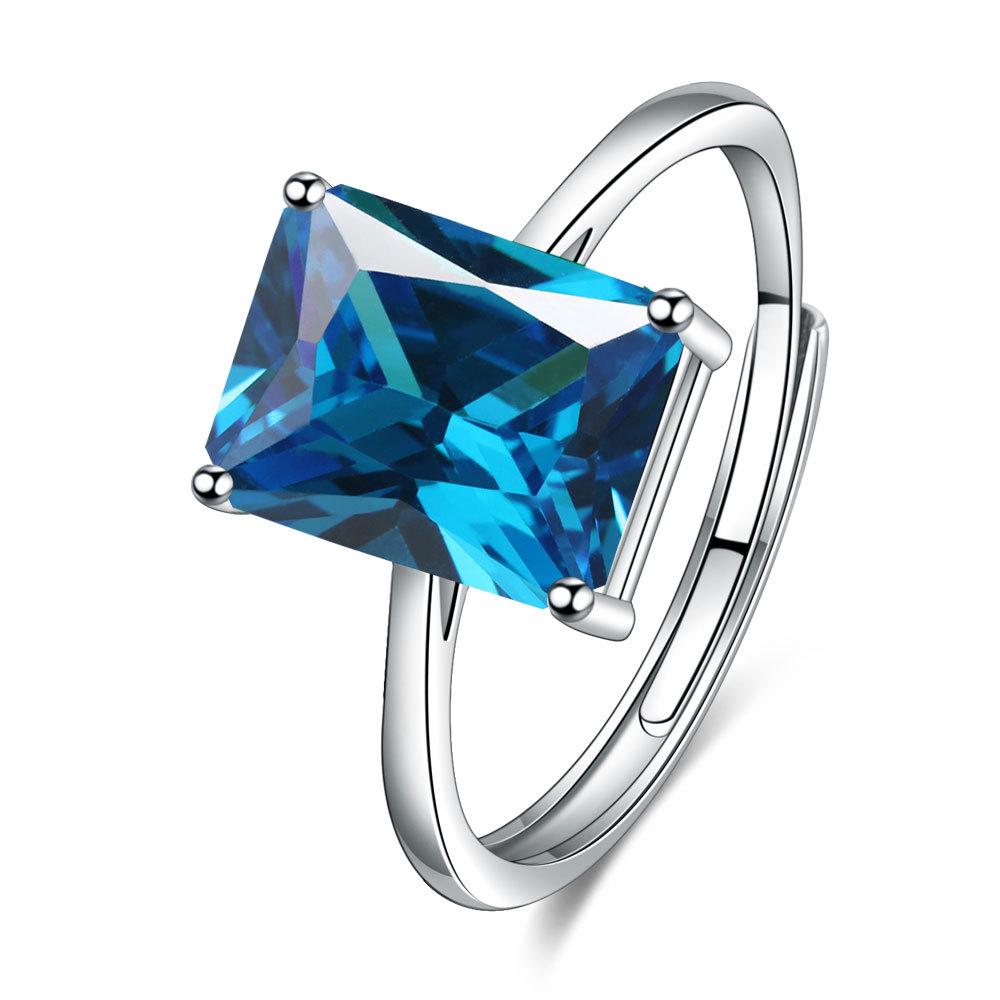 Европейский и американский романтический модный набор кольцо и квадратные серьги, ожерелье для женщин