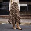 Unique and irregular high waisted plaid skirt