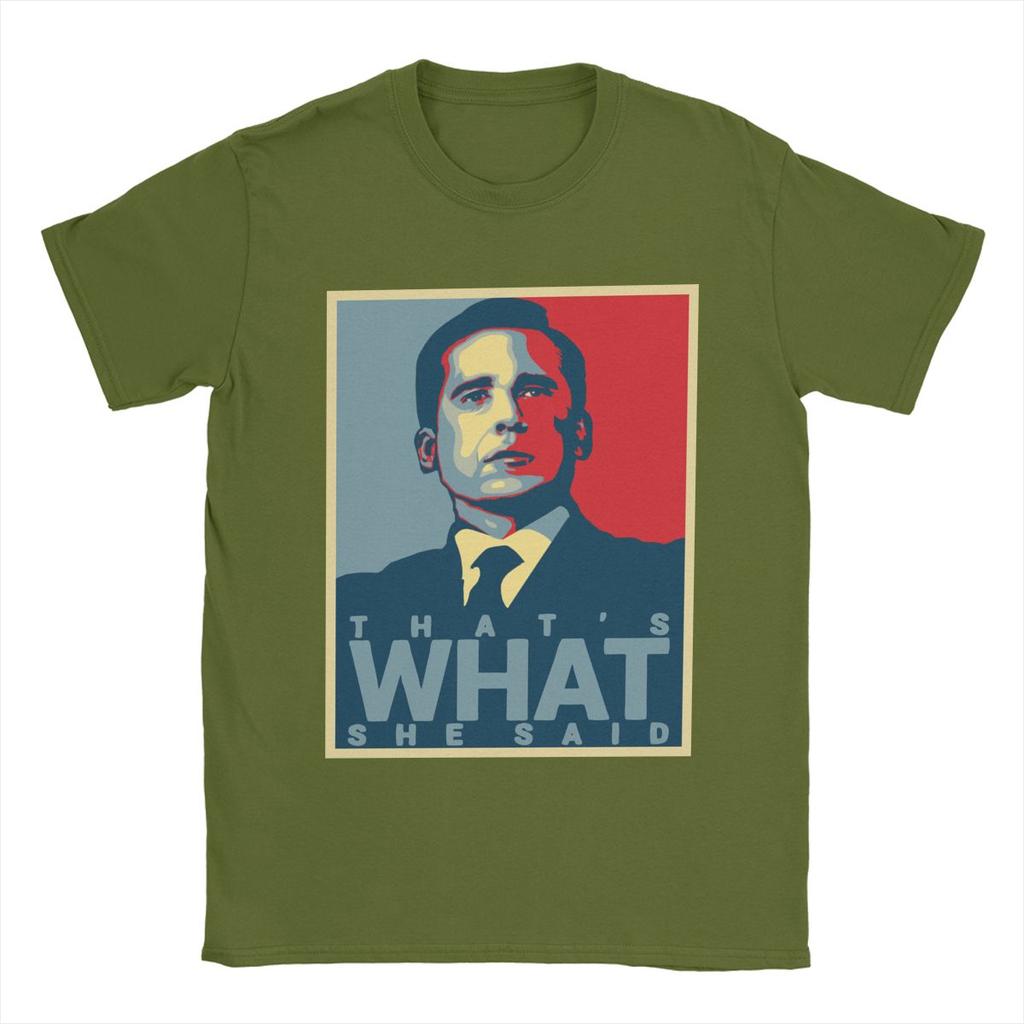 Мужские футболки Майкл Скотт Это то, что она сказала Хлопковые футболки Телесериал Офис Футболки с круглым вырезом Одежда Вечеринка