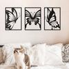 3pcs Modern Farmhouse Metal Butterfly Wall Decor - Hanging for Living Room Rustic Look