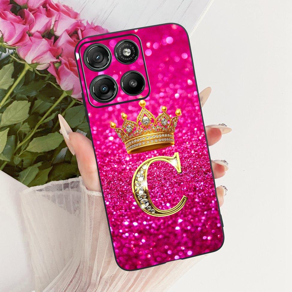 Phone Case For Moto G67 Power 5G Cover Silicone Luxury Letters Crown Soft Funda For Motorola Moto G67 Power 5G Casing
