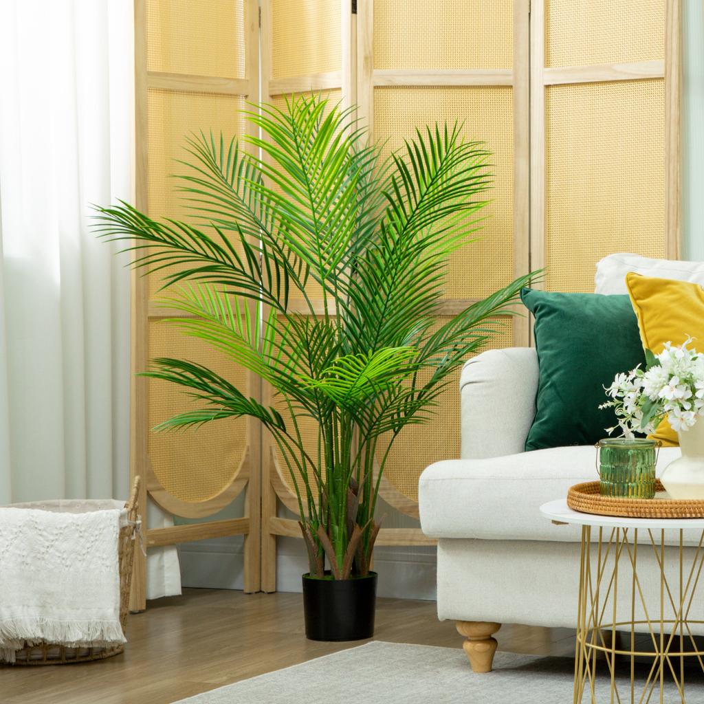 Artificial Palm Large 120cm Artificial Plant, Plastic Artificial Plants in Pot for Living Room Office