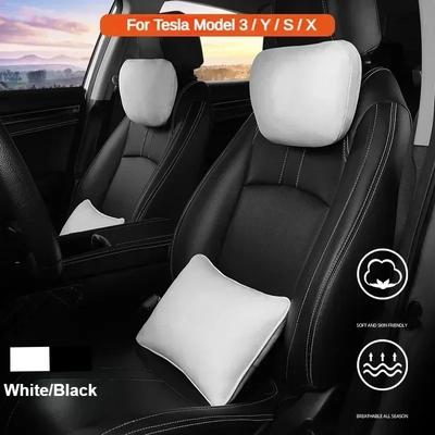 Для Tesla Model 3 Model Y Подголовник для сиденья автомобиля Подушка для шеи Модель 3 YSX Мягкая Комфортная Подушка с эффектом памяти Защитный Чехол Автомобильные Аксессуары