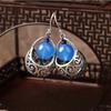 GemChic женские новые винтажные серьги-корзинки из сплава голубого агата, этнические модные серьги-крючки, подарок на день рождения, Рождество