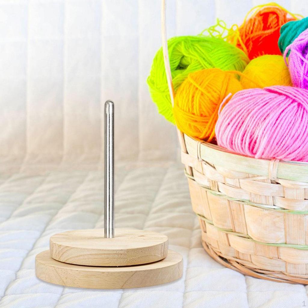 Деревянный держатель для клубка пряжи, вращающийся диспенсер, органайзер ручной работы, хранилище инструментов, нитки