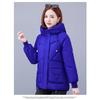 Women Loose Winter Warm Hooded Cotton Padded Coat Solid Color