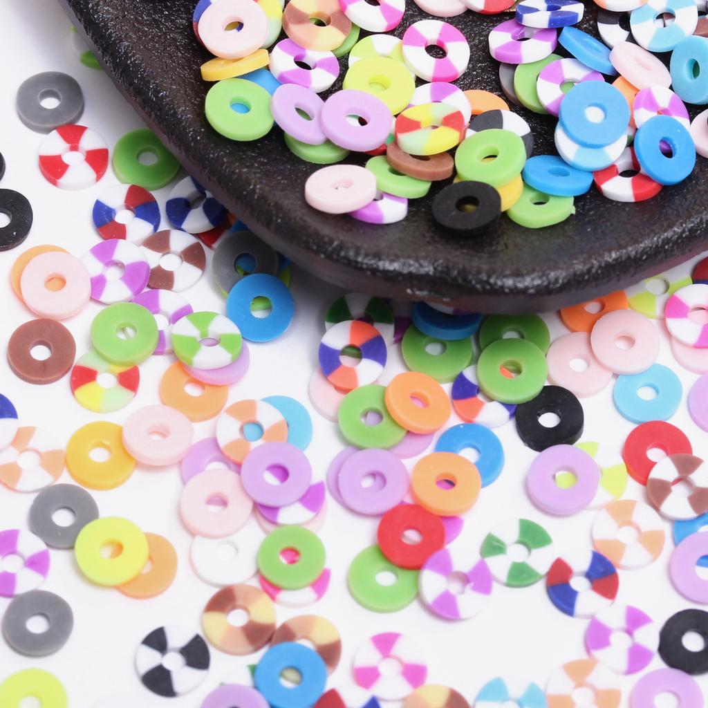 Материалы для самостоятельного изготовления 6 мм, бусины, браслет, плоский, для брелоков, подходящие по цвету, однотонные, круглые, ручная работа, полимерная глина, ювелирные изделия, аксессуары