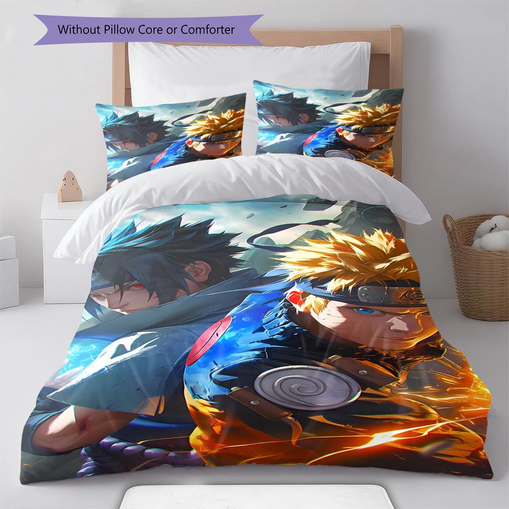 Мультяшный Узор Комплект Постельного Белья Одеяло Пододеяльник Наволочка Домашний Декор Подарок на День Рождения (1 пододеяльник + 2 наволочки, без наполнителя)