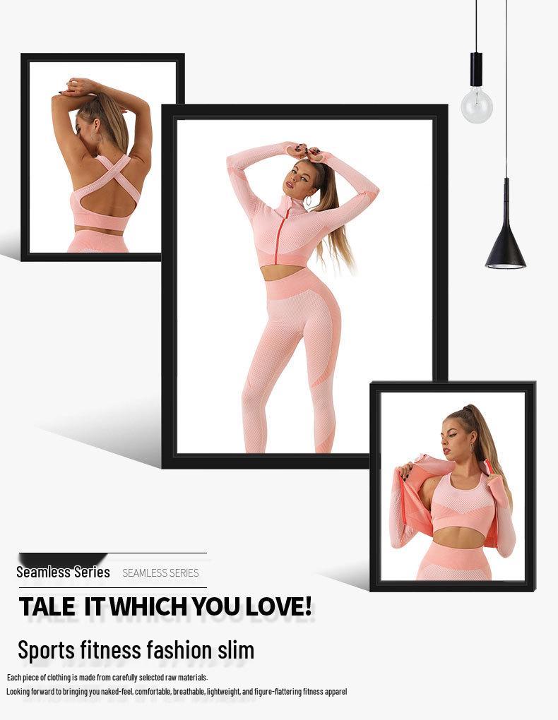 Женский комплект для йоги с высокой талией и быстрой сушкой: Топ с длинным рукавом и брюки, идеально для фитнеса осенью/зимой.