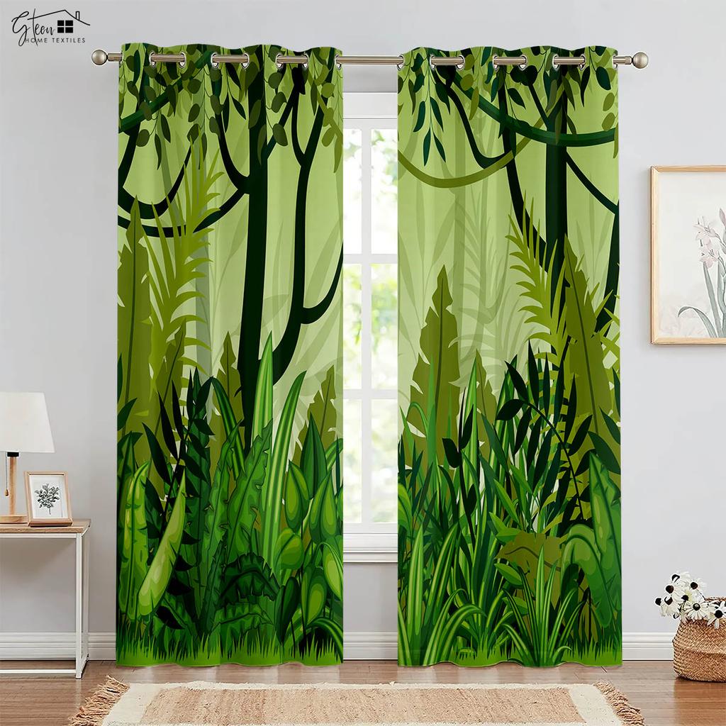 Лесные 3D-шторы с принтом пейзаж зеленый солнечный кленовый лист природа жизненная сила B&B отель спальня гостиная шторы 2 шт.