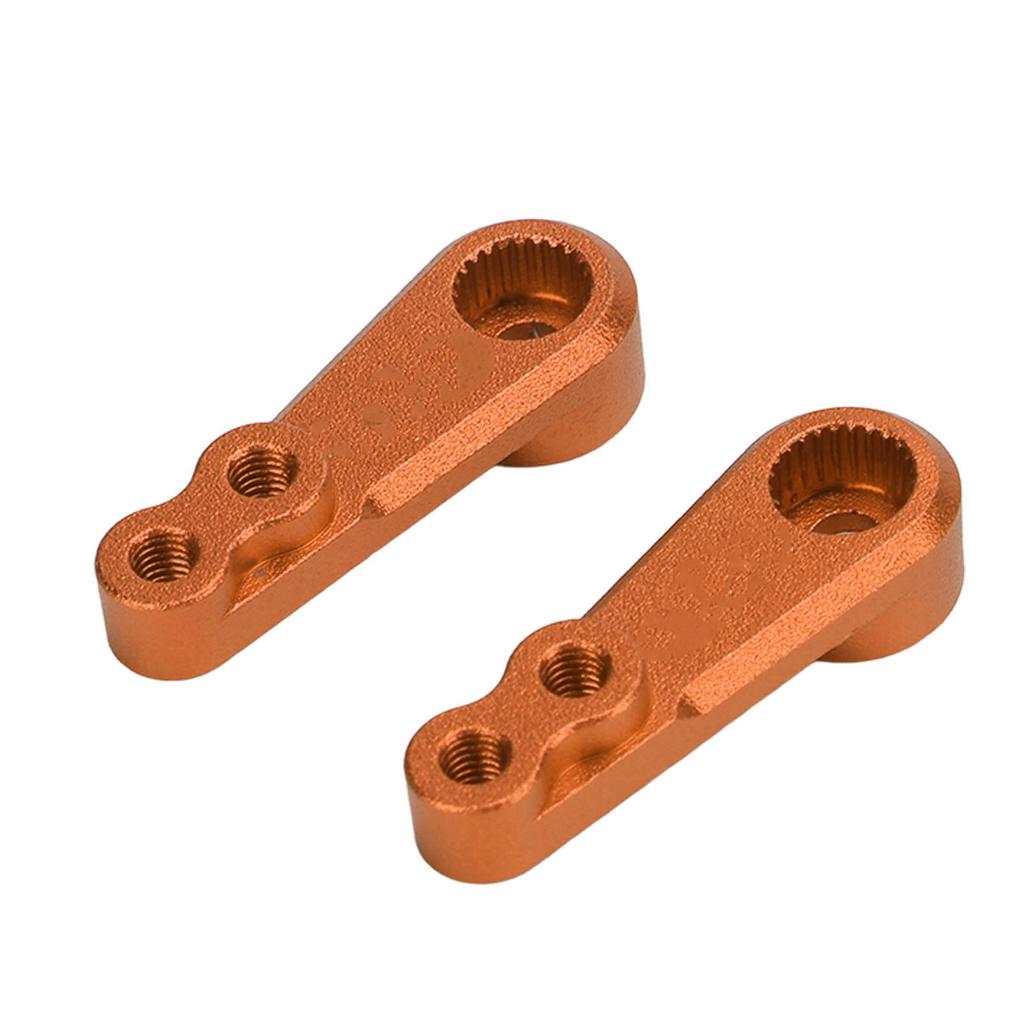1 Pair RC 25T Metal Servo Arm Aluminium Alloy Servo Steering Arm for 1 8 1 10 Remote Control Car Orange