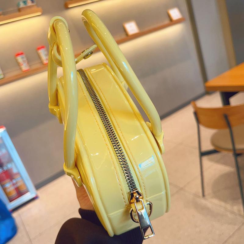Женская летняя сумка-желе из ПВХ конфетного цвета, маленькая сумка через плечо, модная сумка с цепочкой и верхней ручкой, на молнии, сумка кроссбоди CLE