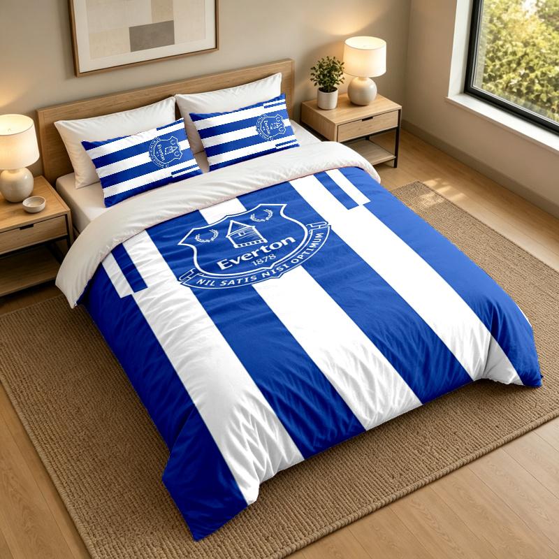 3-Piece Bed Sheet Set with Everton Design, 1 Flat Sheet and 2 Pillowcases for Bedroom