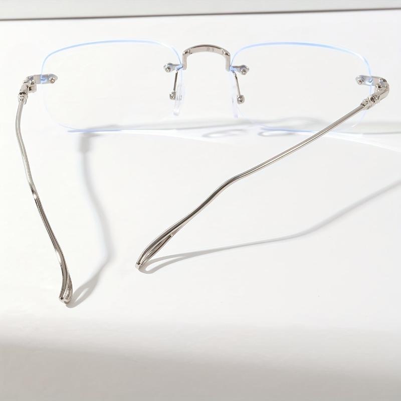 Ретро металлическая безободковая оправа для очков мужская и женская ультралегкая с защитой от синего света плоское зеркало