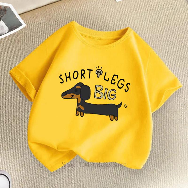 Short Legs Dog Graphic Print Children TShirt Summer Fashion Casual Boys Girls Colorful Kids ONeck Short Sleeve Tops TShirts