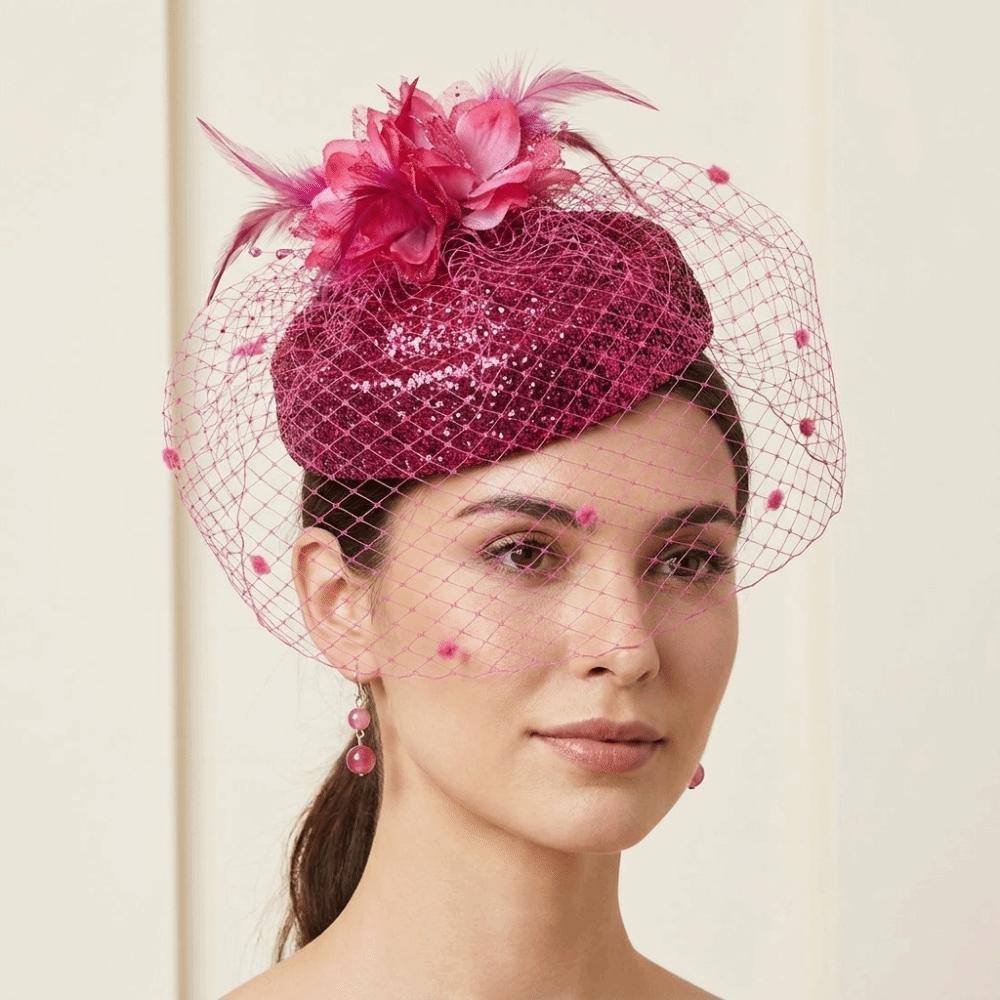 Wave Point Felt Fascinator Hat Solid Color Wedding Veil Hat Temperament Hair Clip Hat Girl