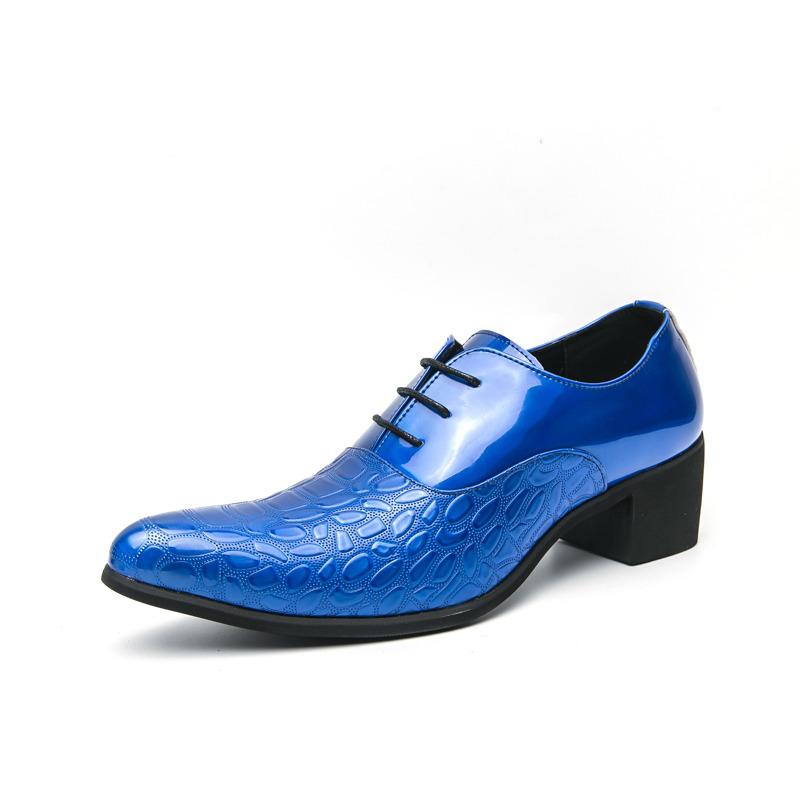 Luxury Golden Man Patent Leather Shoes Big Size 46 Height-increasing High-heel Dress Shoes Men Pointed Toe Formal Shoes for Men