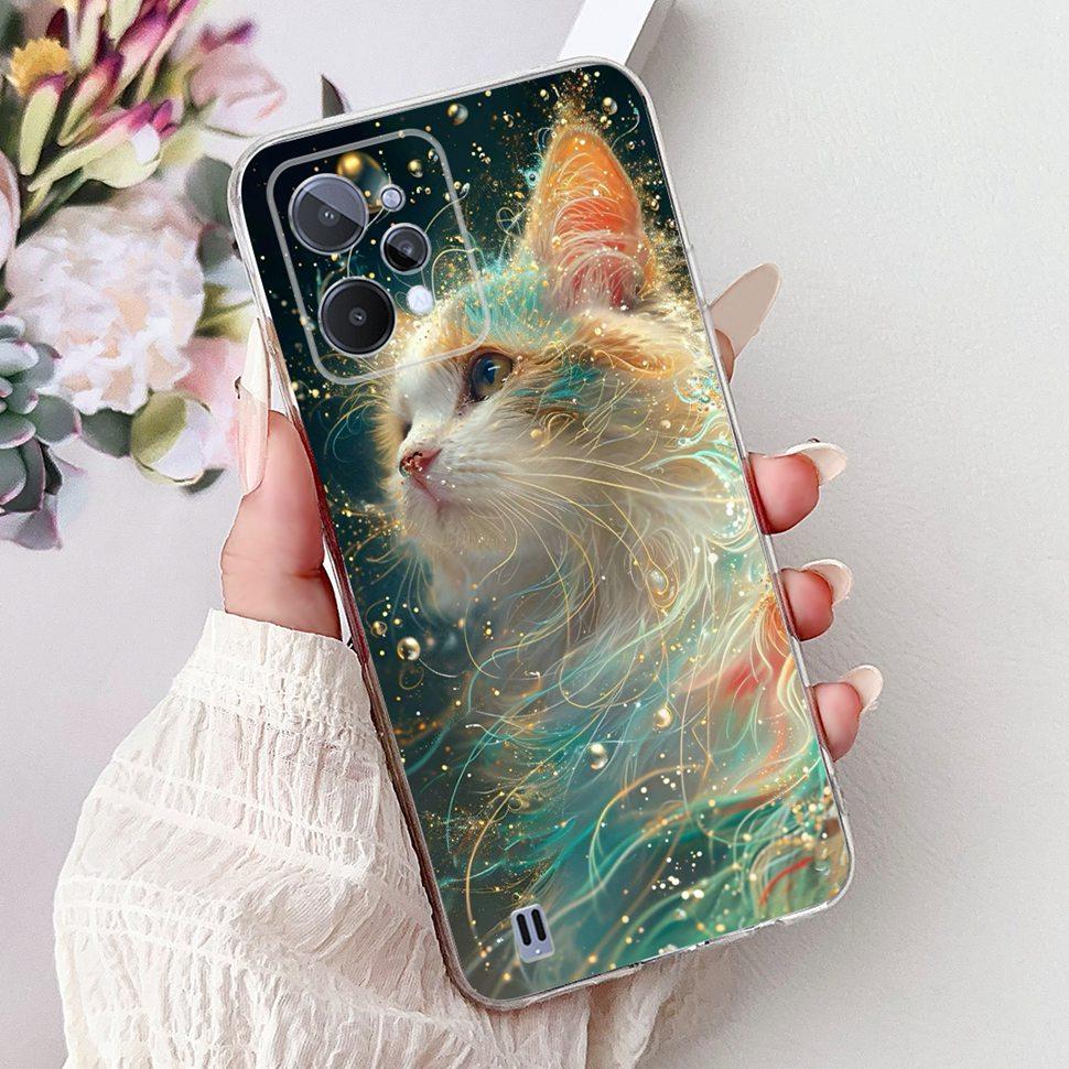 Чехол для Realme C31 Милый Мультяшный Медведь Бабочка Задняя Крышка Чехлы для Телефона Для Realme C 31 C31 4G RMX3501 RealmeC31 Мягкие Fundas
