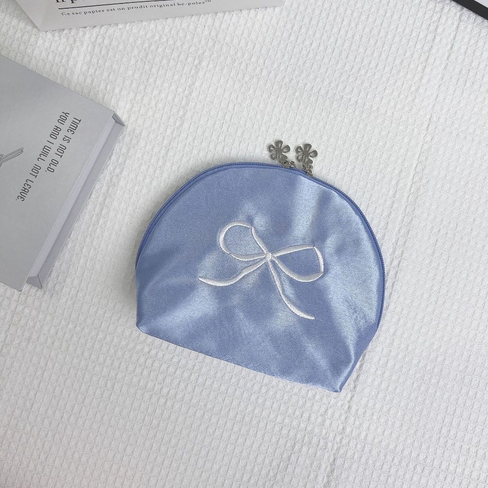 Korean Style Cute Makeup Bag Bowknot Cosmetic Bag Sanitary Napkin Storage Bag Travel