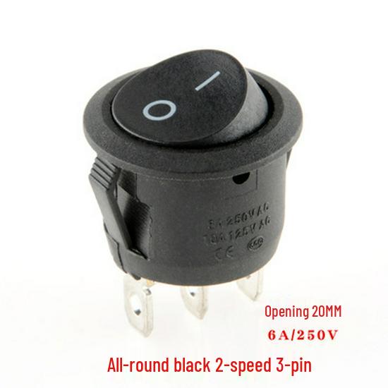 Кулисный переключатель KCD1: Круглый, Подсветка, 2/3/4-контактный, 2/3-позиционный, 6A 250V, Отверстие 20 мм.