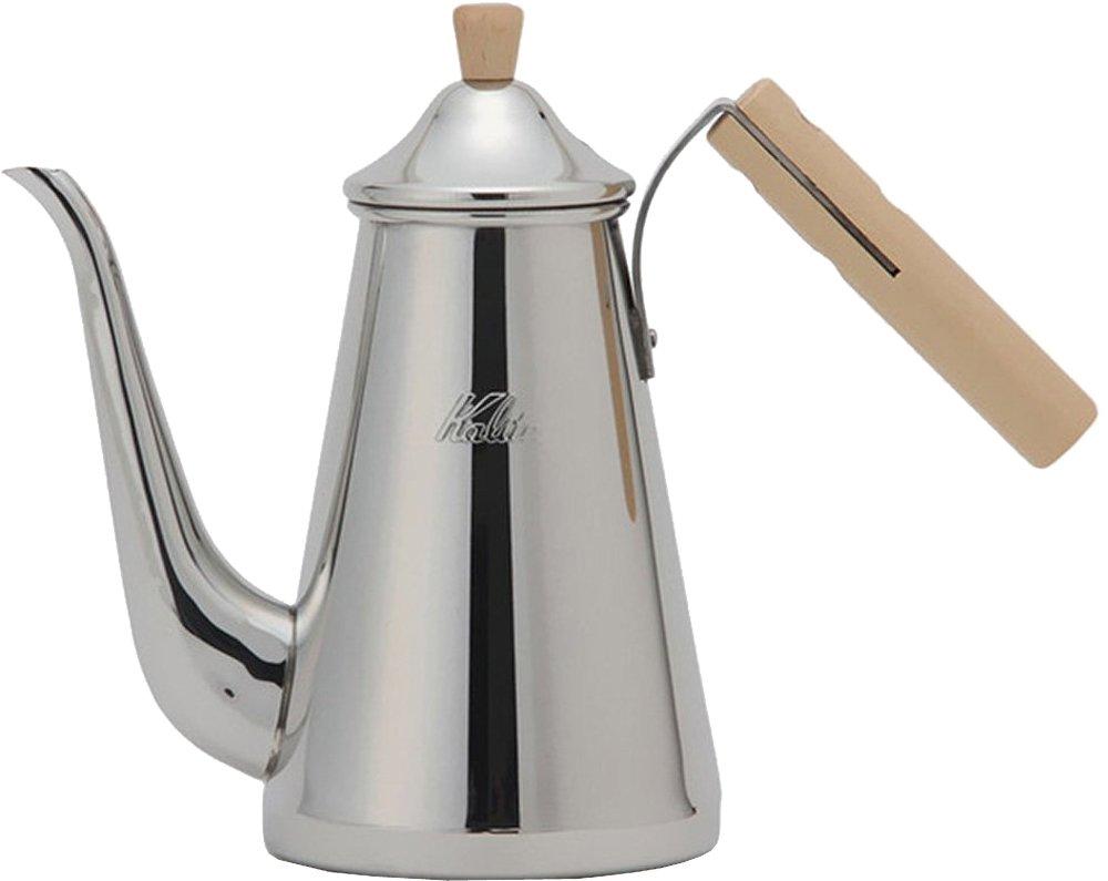 Кофейник Kalita Tsubame Sanjo Craftsman с деревянной ручкой из нержавеющей стали, 700 мл, узкая насадка для открытого огня, изготовлено в Японии, тонкий чайник-капельница 700SSW