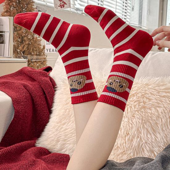 Красные носки с китайским новым годом, мультяшные носки с изображением знака зодиака «Змея», год удачи, теплые хлопковые носки для повседневной носки осень-зима