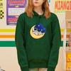 Модная толстовка с капюшоном для женщин Harajuku Свободный спортивный свитер с принтом Луны и астронавта Повседневные уличные толстовки с капюшоном с большим карманом и длинным рукавом