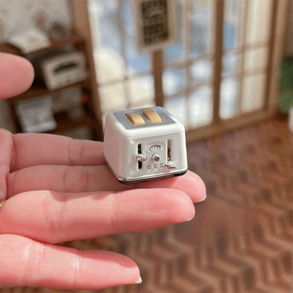 With Toast Dollhouse Miniature Bread Maker Doll Electrical Appliance Toy Mini Accessories