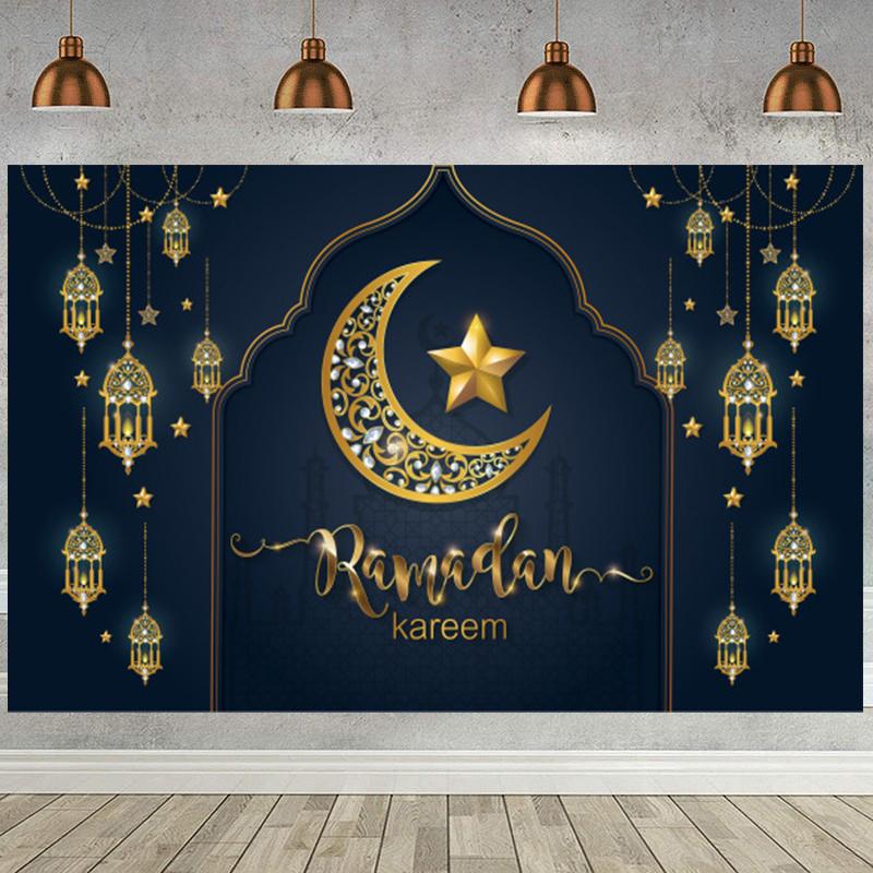 Рамадан Подвесной флаг Рамадан Украшения 2024 для дома Карим Помощь Ид Мубарак Исламская вечеринка Украшения Настенный гобелен Ткань