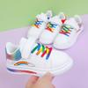 Spring and Autumn Children's Board Shoes Boy's Rainbow Shoes Girl's Small White Shoes Waterproof Leather Top Children's Casual Shoes Soft Soled