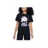 Nike Sportswear Printed Letter Casual Round Neck Short Sleeve T-Shirt Kids Tops Black FV5348-010