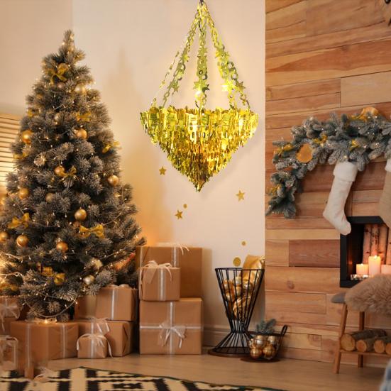 Переливающаяся люстра, подвесное украшение, блестящая прозрачная фольга, потолочное украшение для девичника, свадьбы, дня рождения