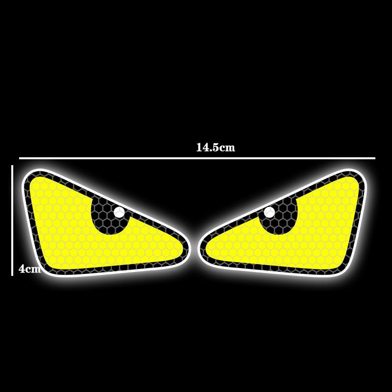 Ухмыляющиеся глаза светоотражающие наклейки для мотоциклов, предупреждающие о безопасности, декор для мотоцикла, скутера, лобового стекла, шлема, заднего кофра, наклейки, аксессуары