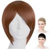 CaseEden Cosplay Wig, Premium, Smooth Short Hair, Short Brown, Dark Brown, 6068