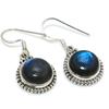 Natural Labradorite Gemstone 925 Solid Sterling Silver Gift Earring 1.25" V1z67