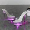Ladies Stilettos Sexy Catwalk Model Crystal Shoes Luminous Stage 190 Series 15cm Heel 6.5cm Platform LFD