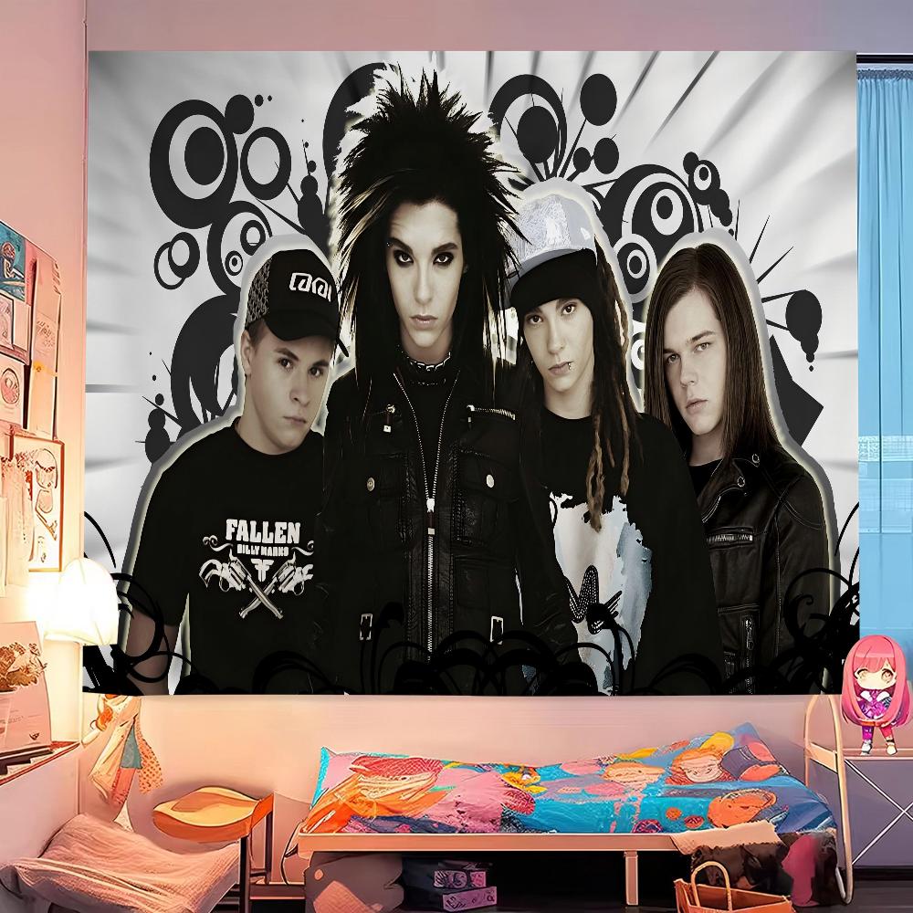 Tokio Hotel Рок-группа Билл Каулитц Сделай сам Настенный гобелен Подвесной Таро Хиппи Настенные ковры Общежитие Домашний декор