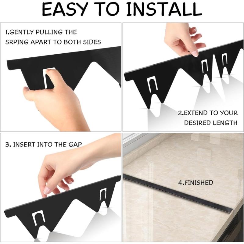 Пара Накладки для кухонной плиты, закрывающие зазоры, Стальные щитки для зазоров духовки, Легко очищаемые боковые наполнители для плиты, Набор наполнителей для боковых зазоров плиты