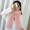 130cm Fake Fur Long Scarf Thick Long Strip Scarf Vintage Winter Fluffy Scarf  Outdoor Warm