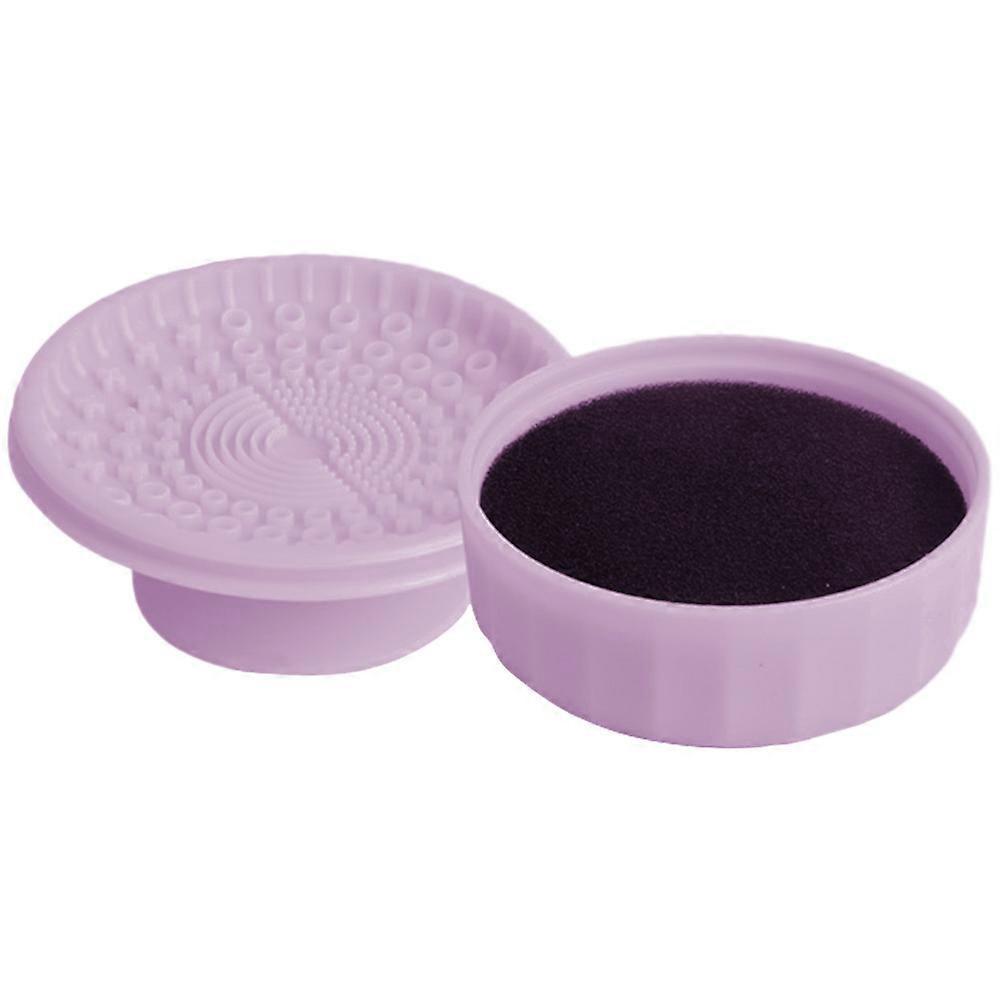 Makeup Brush Cleaner Cosmetic Brush Cleaning Box for Daily Use Violet Silicone