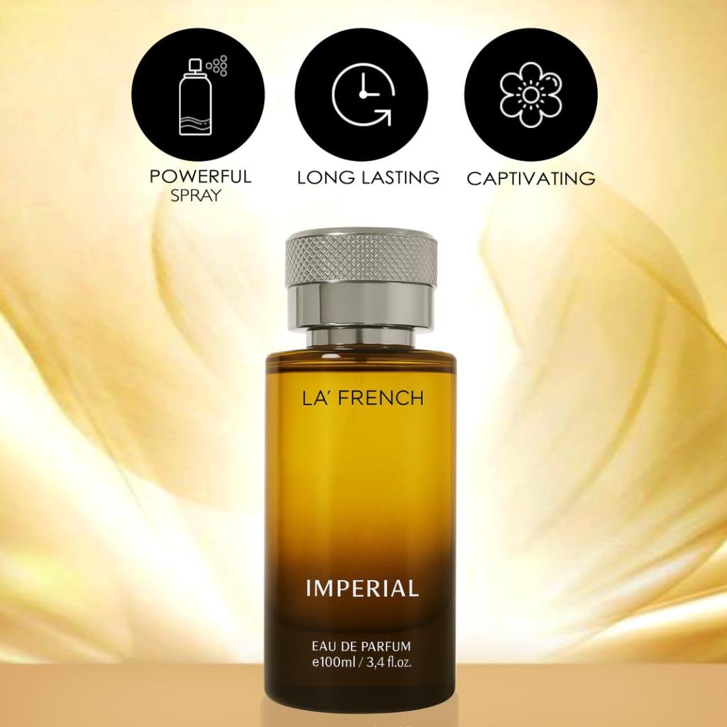 La French Imperial Парфюмерная вода – 100 мл | Стойкий унисекс парфюм для мужчин и женщин | Роскошный смелый аромат | Идеально подходит для всех случаев |