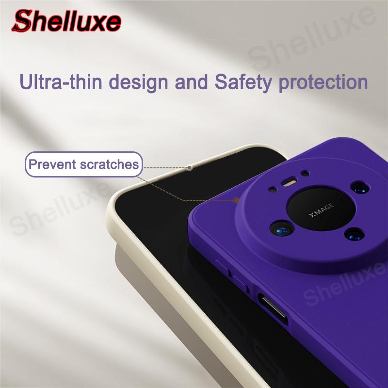 Shelluxe Square Original Liquid Silicone Case For Huawei Mate 80 70 Pro Max Mate80 Pro+ Mate70 Air Global Silky Feel Phone Cover