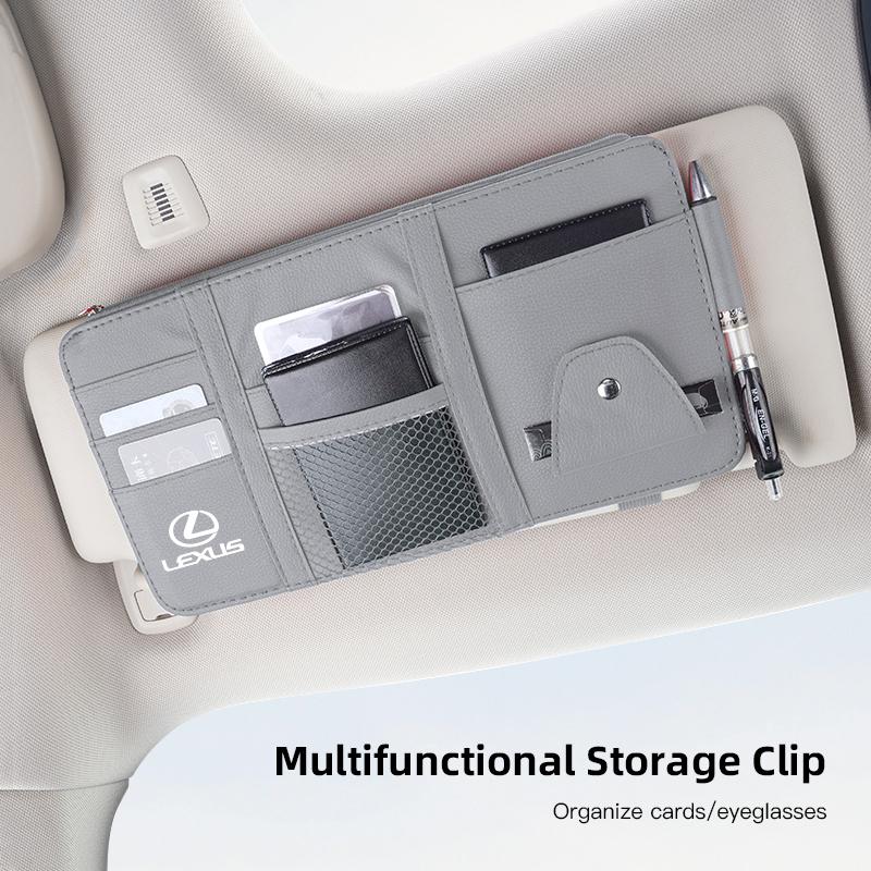 CKU5 Car Sun Visor Wallet Card Bag Sunglasses Holder For Lexus RX330 IS250 Ct200h ES300h RX350 IS300h NX300h Car Interior Accessories