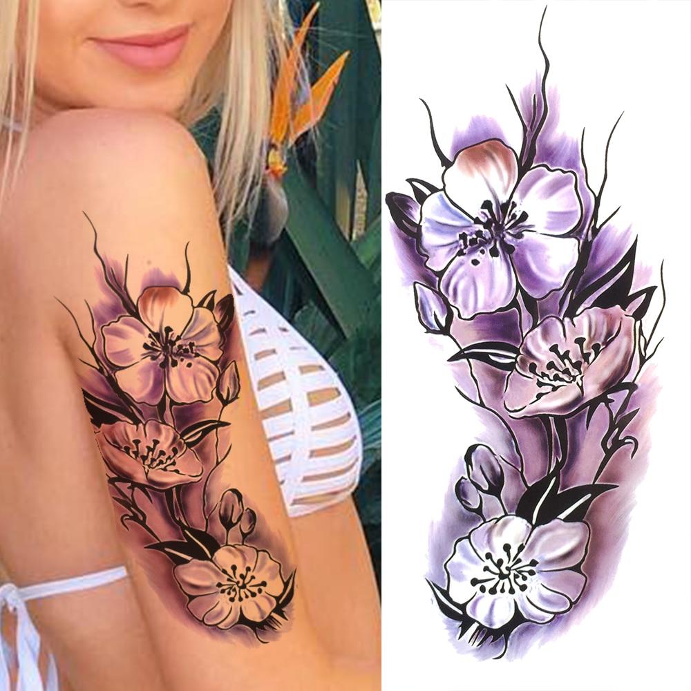 Черный Племенной Браслет из Ротанга Временные Татуировки Для Женщин Взрослых Реалистичные Татуировки Дракона Скорпиона Крест Креста Поддельные Наклейки Татуировки