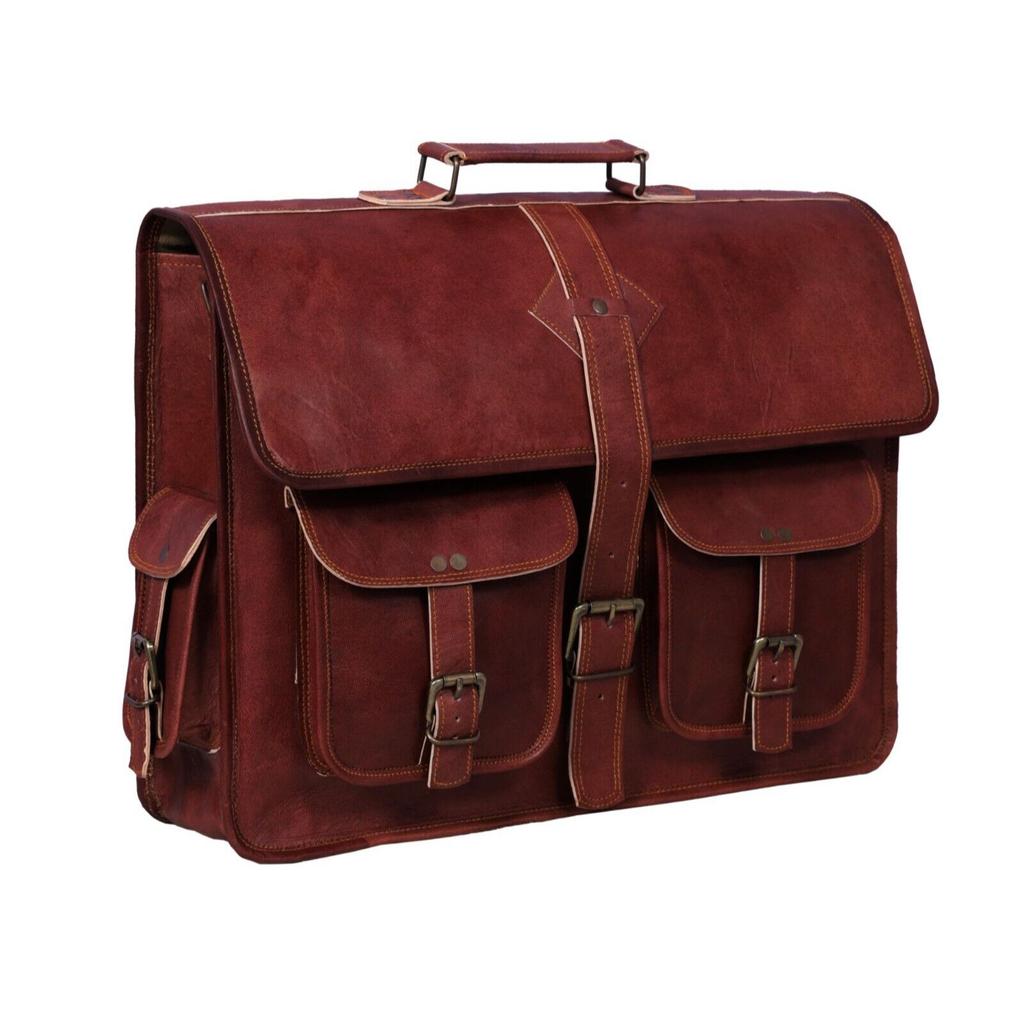 Женская винтажная коричневая сумка из натуральной кожи ручной работы, мужская сумка-мессенджер, сумка для ноутбука