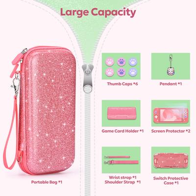 Дорожный чехол для Switch Lite 14 в 1 Портативная сумка для хранения с защитными аксессуарами для консоли Switch и игр