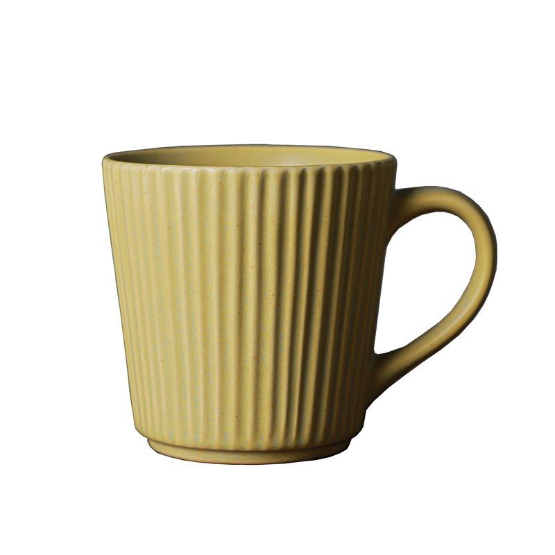 Кружка 400 мл в ретро-стиле с резьбой, японская керамическая, с глазурью, обожженная в печи, кофейная чашка в ностальгическом стиле, каменная кружка, чашка для молока